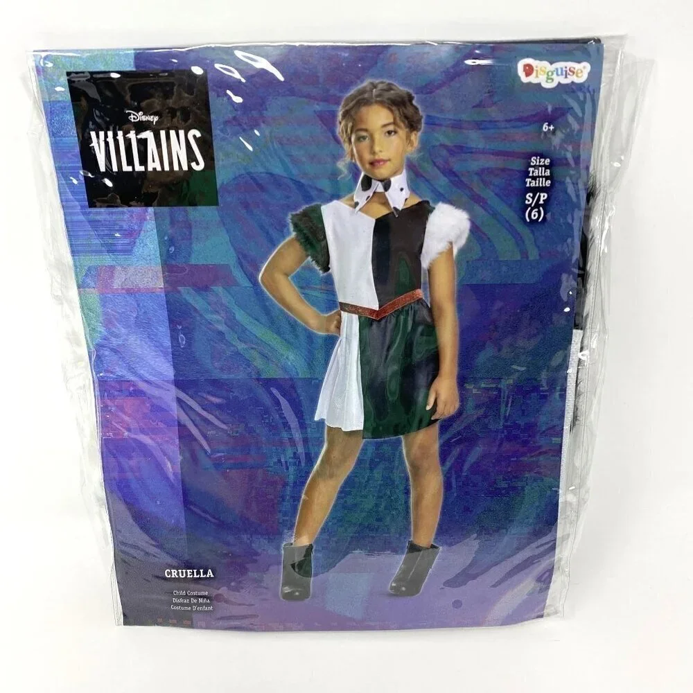 Disguise Kids' Disney 101 Dalmatians Cruella Halloween Costume Dress Various - Picture 2 of 7